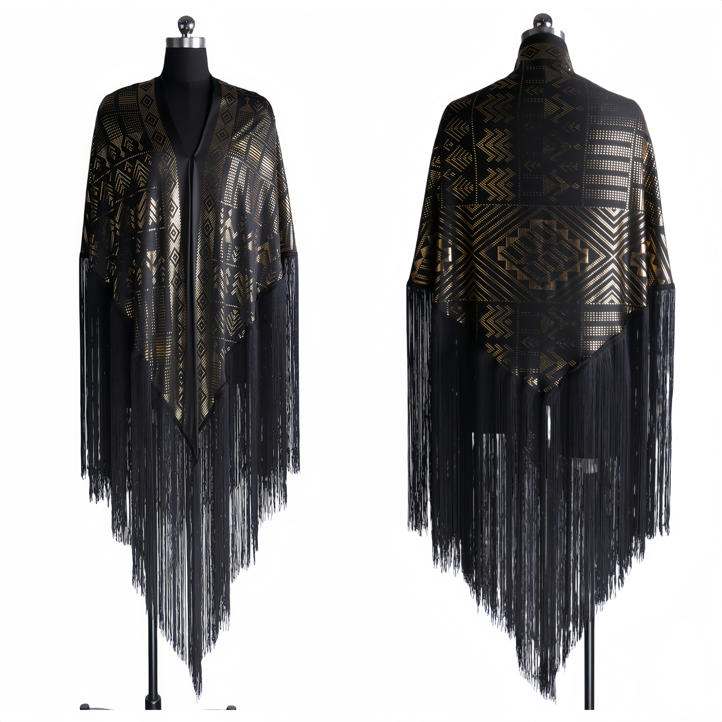 OverSize Gorgeous Vintage Assuit Shawl Royan Faux Assuit foil print Double Side Scarf Stage Dance props Stretchable milk fiber