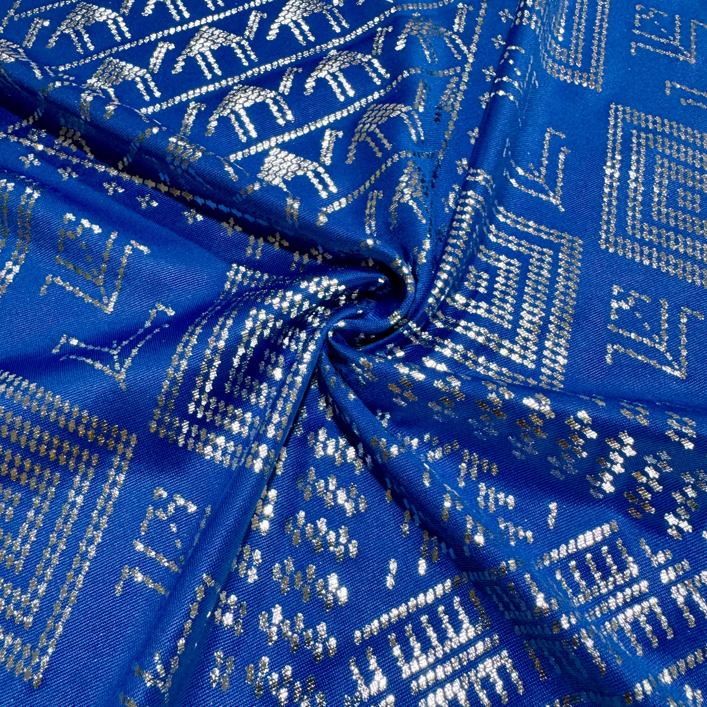 Elastic Milk Fibre Faux Assuit foil print Vintage style Gorgeous Clothing Fabric Dance Daily Clothes MakingMaterial