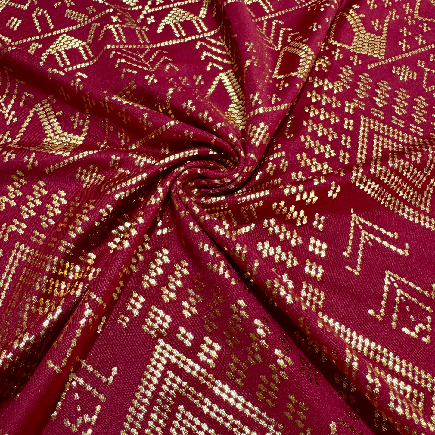 Elastic Milk Fibre Faux Assuit foil print Vintage style Gorgeous Clothing Fabric Dance Daily Clothes MakingMaterial