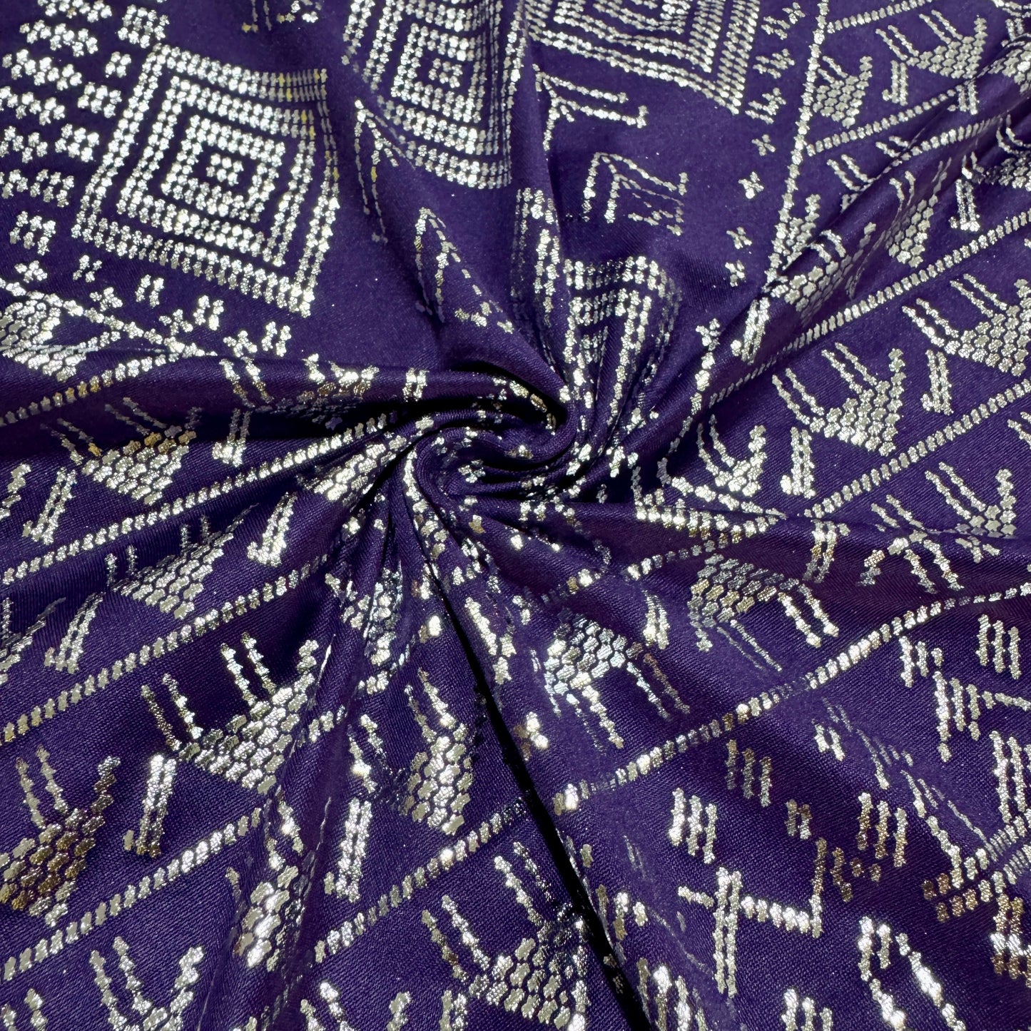 Elastic Milk Fibre Faux Assuit foil print Vintage style Gorgeous Clothing Fabric Dance Daily Clothes MakingMaterial