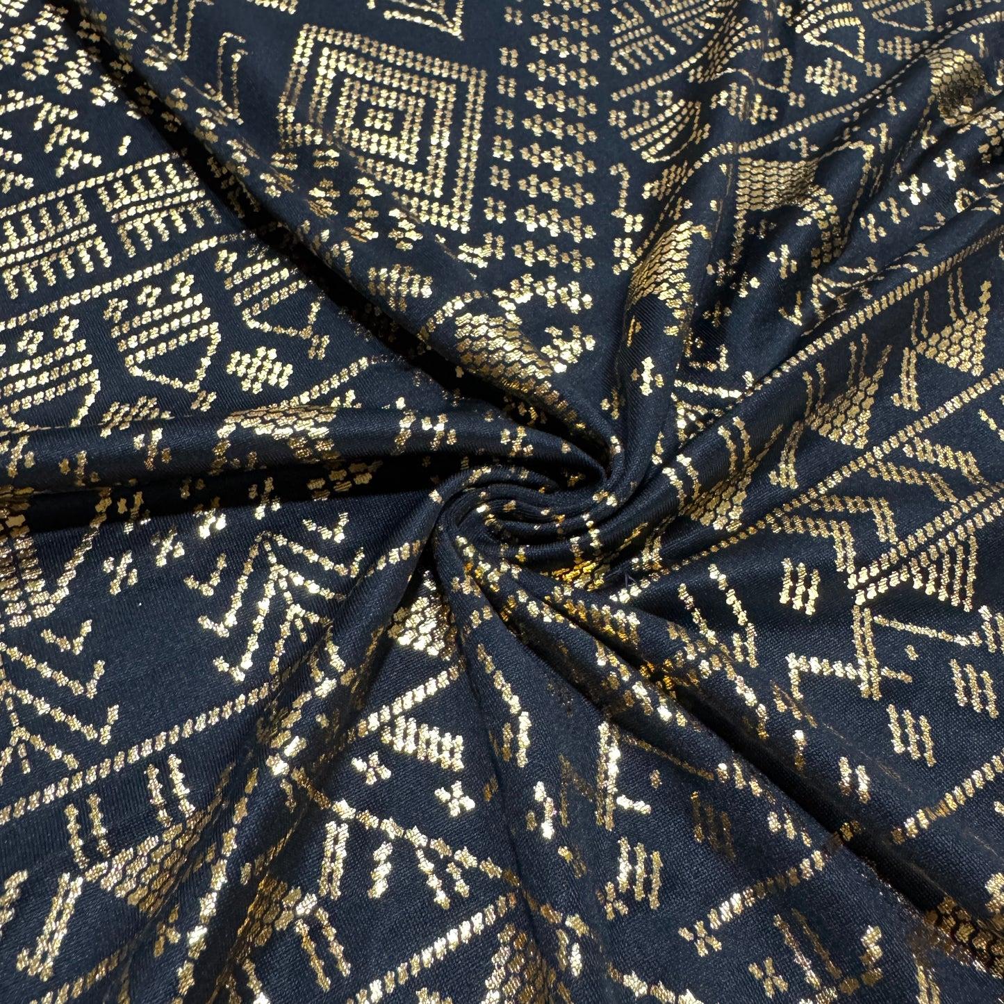 Elastic Milk Fibre Faux Assuit foil print Vintage style Gorgeous Clothing Fabric Dance Daily Clothes MakingMaterial