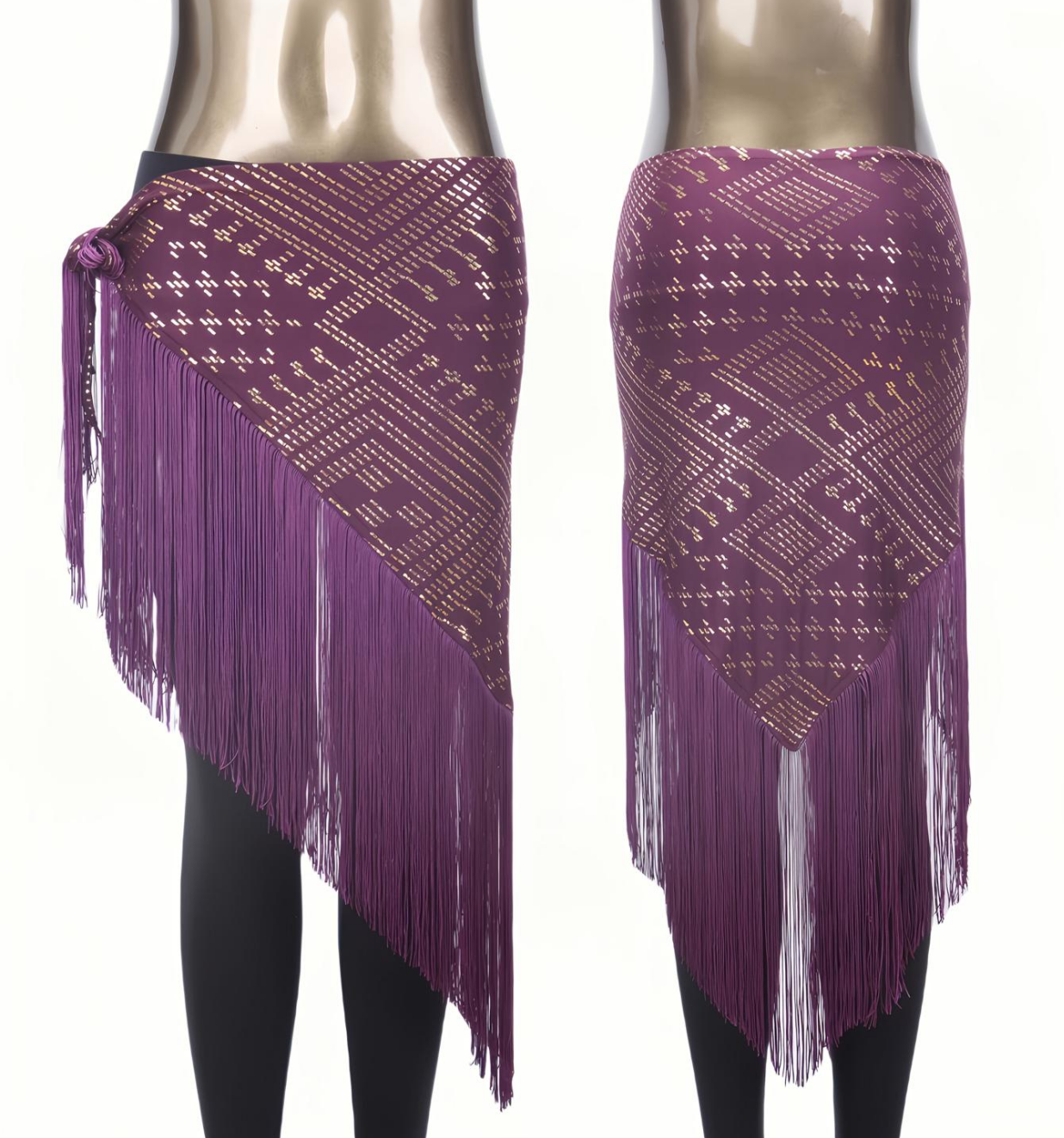 Modern Assuit Triangle Hip Towel Modal Royan Faux Assuit foil Print Hip scarf Bellydance hip towel