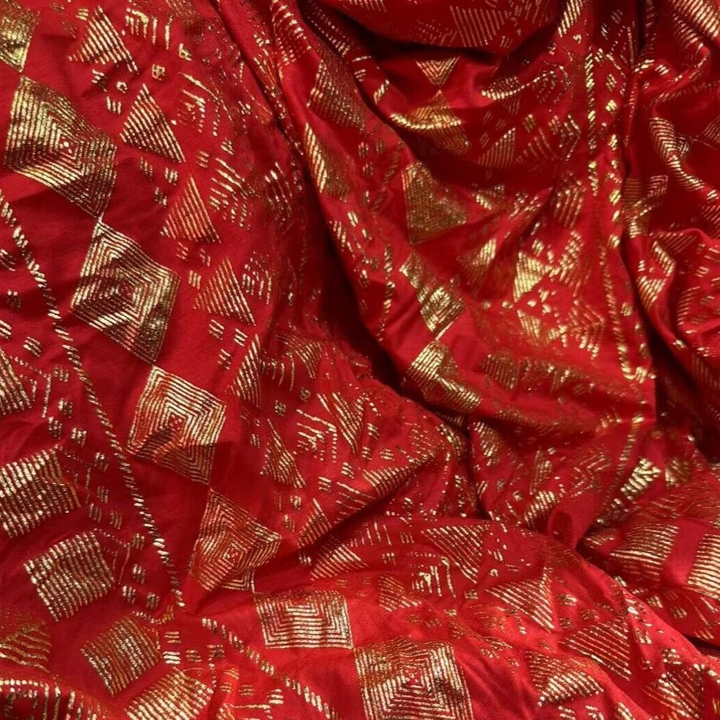 The Elastic Rayon Cotton Faux Assuit Foil Print Fabric Tribal BellyDance ATS Costume Fabric Oriental Dance
