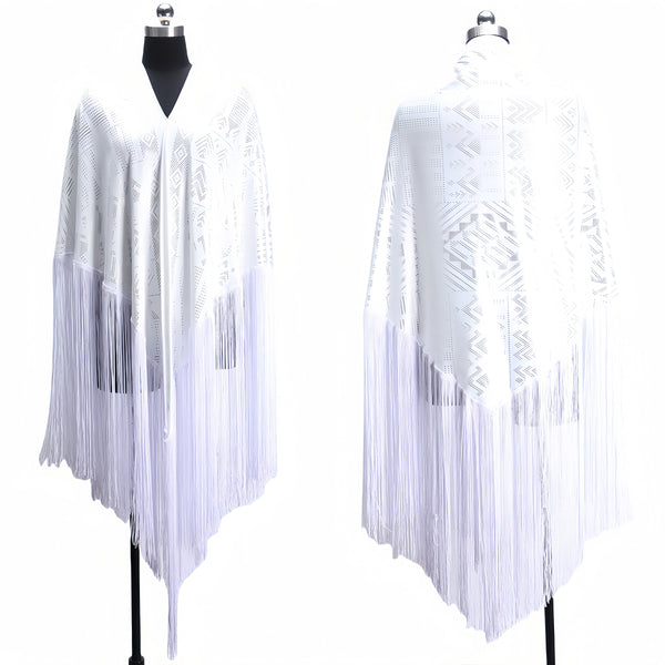 OverSize Gorgeous Vintage Assuit Shawl Royan Faux Assuit foil print Double Side Scarf Stage Dance props Stretchable milk fiber