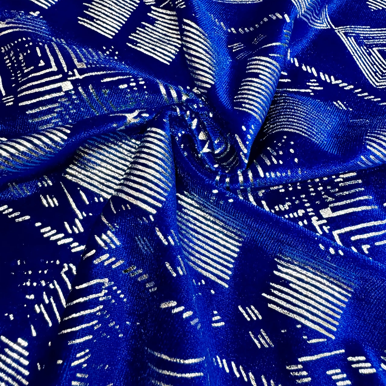 1 Yard Elastic Velvet Diamond flower fabric Faux Assuit foil print Vintage style Gorgeous DIY Clothing Dance Material
