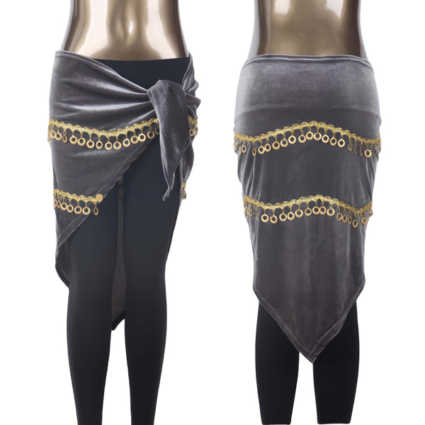 Hot - Selling Belly Dance Hip Scarf, Velvet Elastic Blue Sequined Hip Wrap, A Must - Have For Dance Practice And Performance Hip Towel Oriental Dance