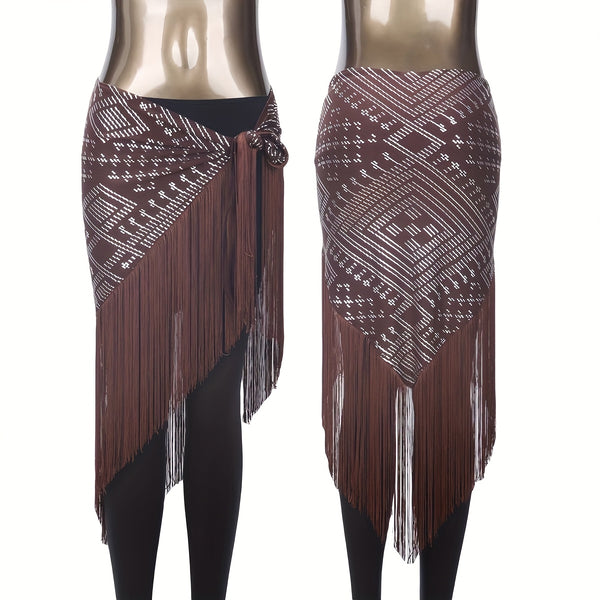 Modern Assuit Triangle Hip Towel Modal Royan Faux Assuit foil Print Hip scarf Bellydance hip towel