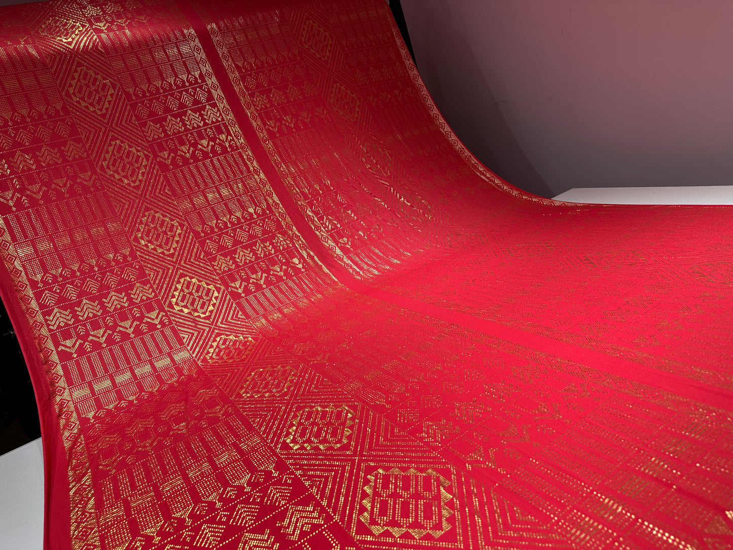 1920s Style Elastic Milk Fibre Faux Assuit foil print Vintage style Gorgeous Clothing Fabric Dance Daily Clothes MakingMaterial