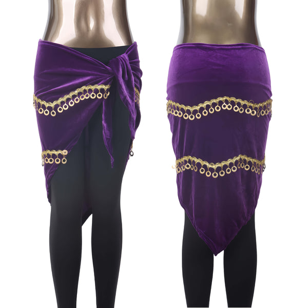 Hot - Selling Belly Dance Hip Scarf, Velvet Elastic Blue Sequined Hip Wrap, A Must - Have For Dance Practice And Performance Hip Towel Oriental Dance
