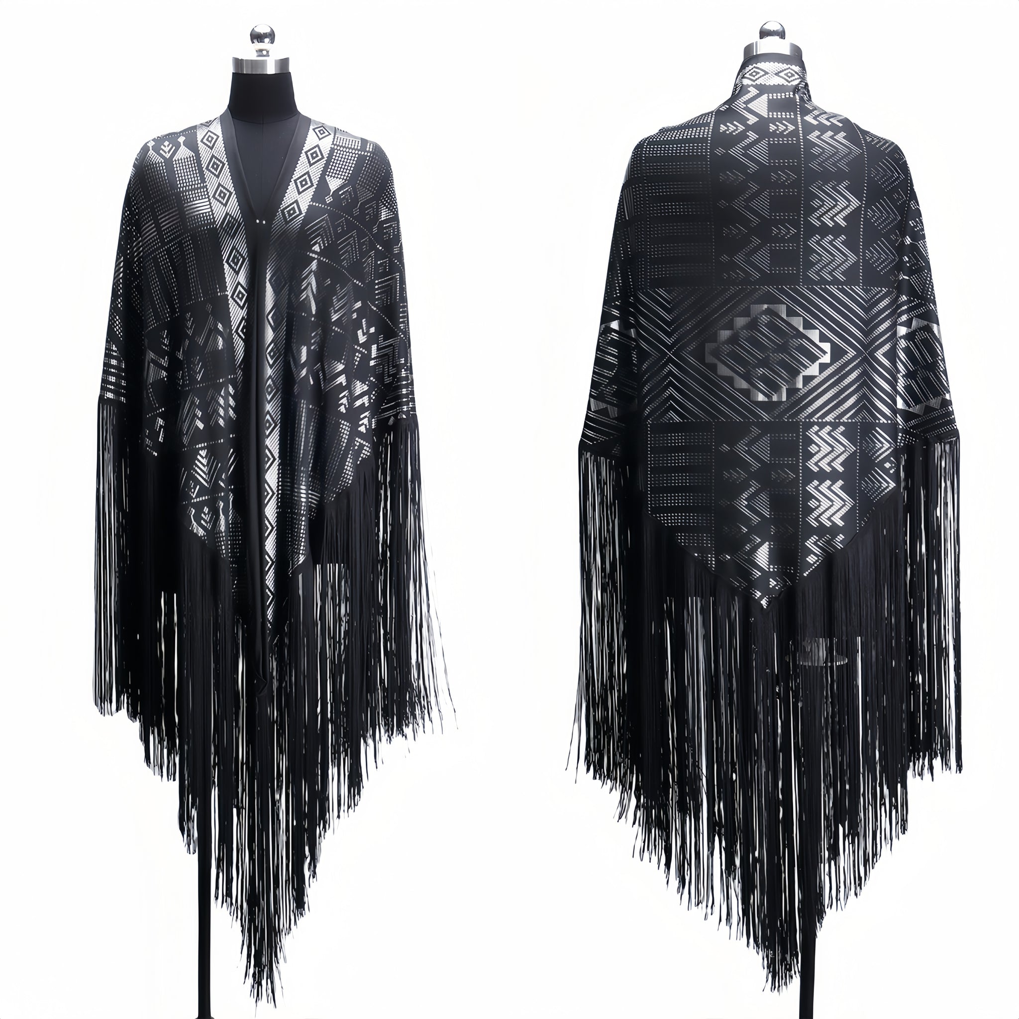 OverSize Gorgeous Vintage Assuit Shawl Royan Faux Assuit foil print Double Side Scarf Stage Dance props Stretchable milk fiber