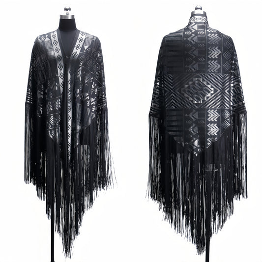OverSize Gorgeous Vintage Assuit Shawl Royan Faux Assuit foil print Double Side Scarf Stage Dance props Stretchable milk fiber