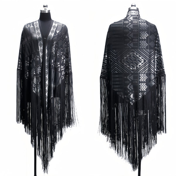 OverSize Gorgeous Vintage Assuit Shawl Royan Faux Assuit foil print Double Side Scarf Stage Dance props Stretchable milk fiber