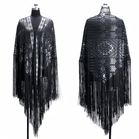 OverSize Gorgeous Vintage Assuit Shawl Royan Faux Assuit foil print Double Side Scarf Stage Dance props Stretchable milk fiber