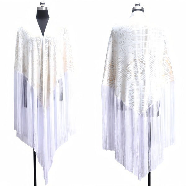 OverSize Gorgeous Vintage Assuit Shawl Royan Faux Assuit foil print Double Side Scarf Stage Dance props Stretchable milk fiber