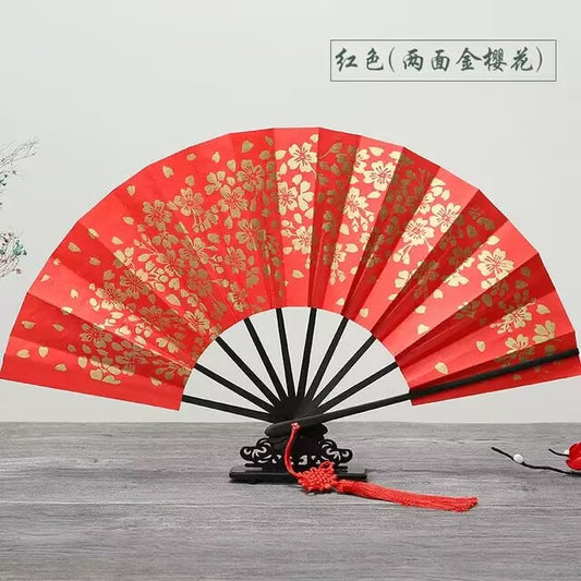 Ten bone Japanese style bat fan solid color flower shaped multi style printing the prop
