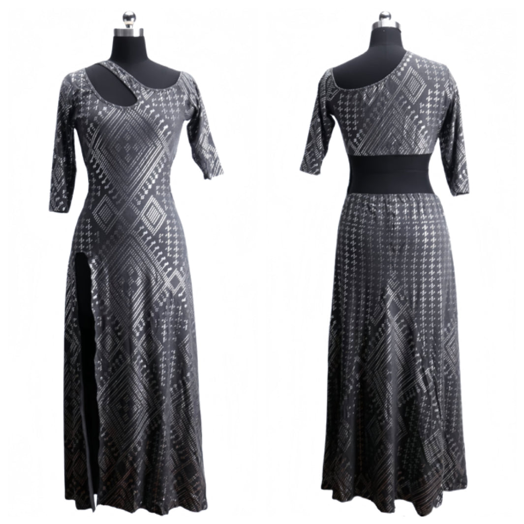 Faux Assuit foil print Dress BellyDancer Stage costumes Oriental dress Egyptian style