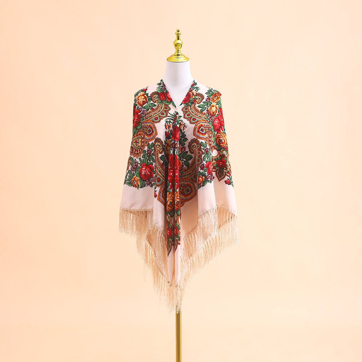 63*63‘’ OverSzie Wholesale Classic printed shawl National style square Women Long Tassel Shawl Printed Scarf