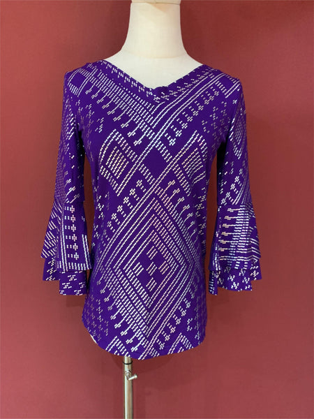 Spanish Flamenco Style Dance Top Flared Long Sleeve