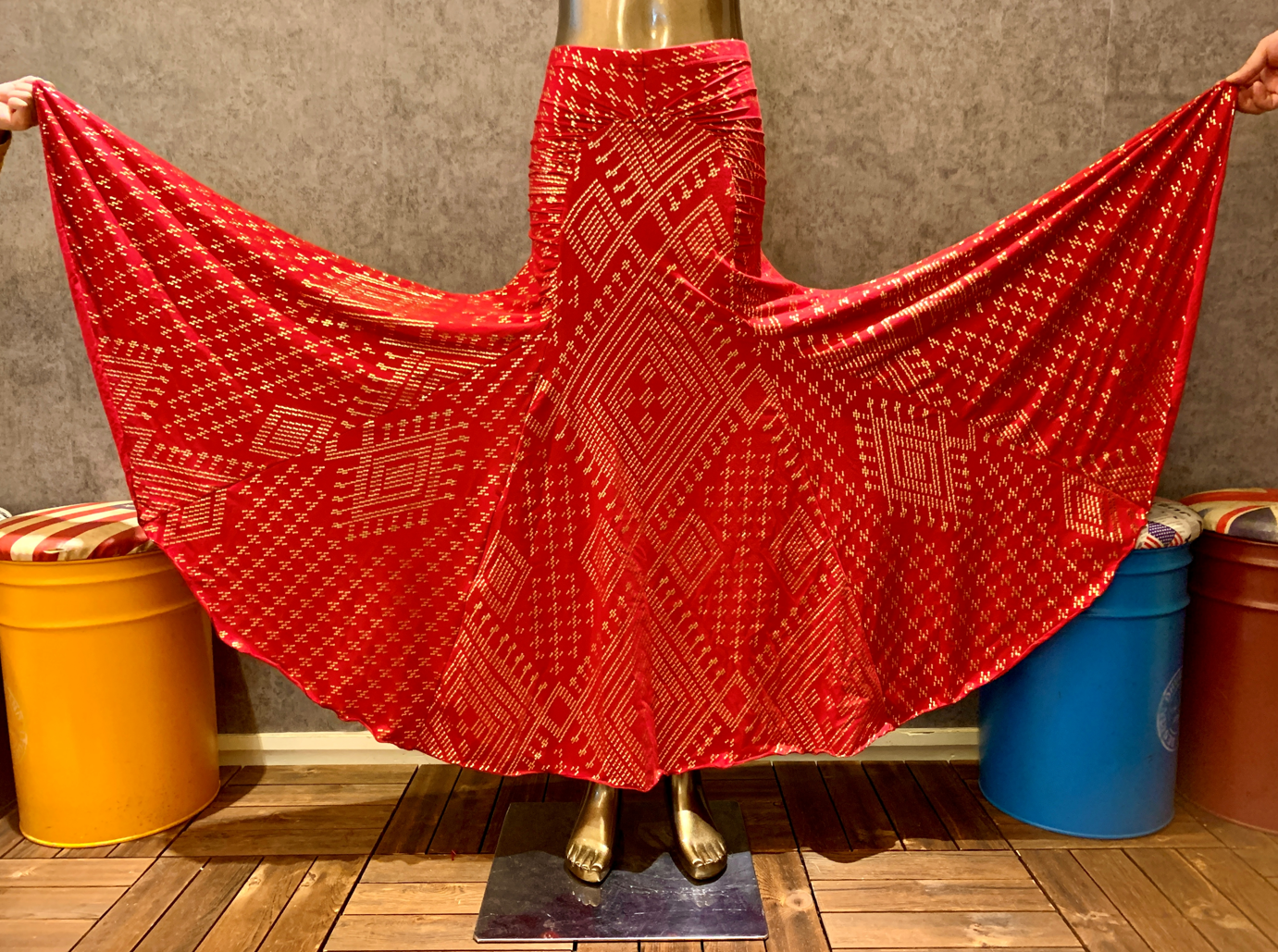 Gorgeous Big Big Big Skirt Swing Mermaid Skirt Stitching Tribal Fusion Dance ATS Performance Clothing Flamenco