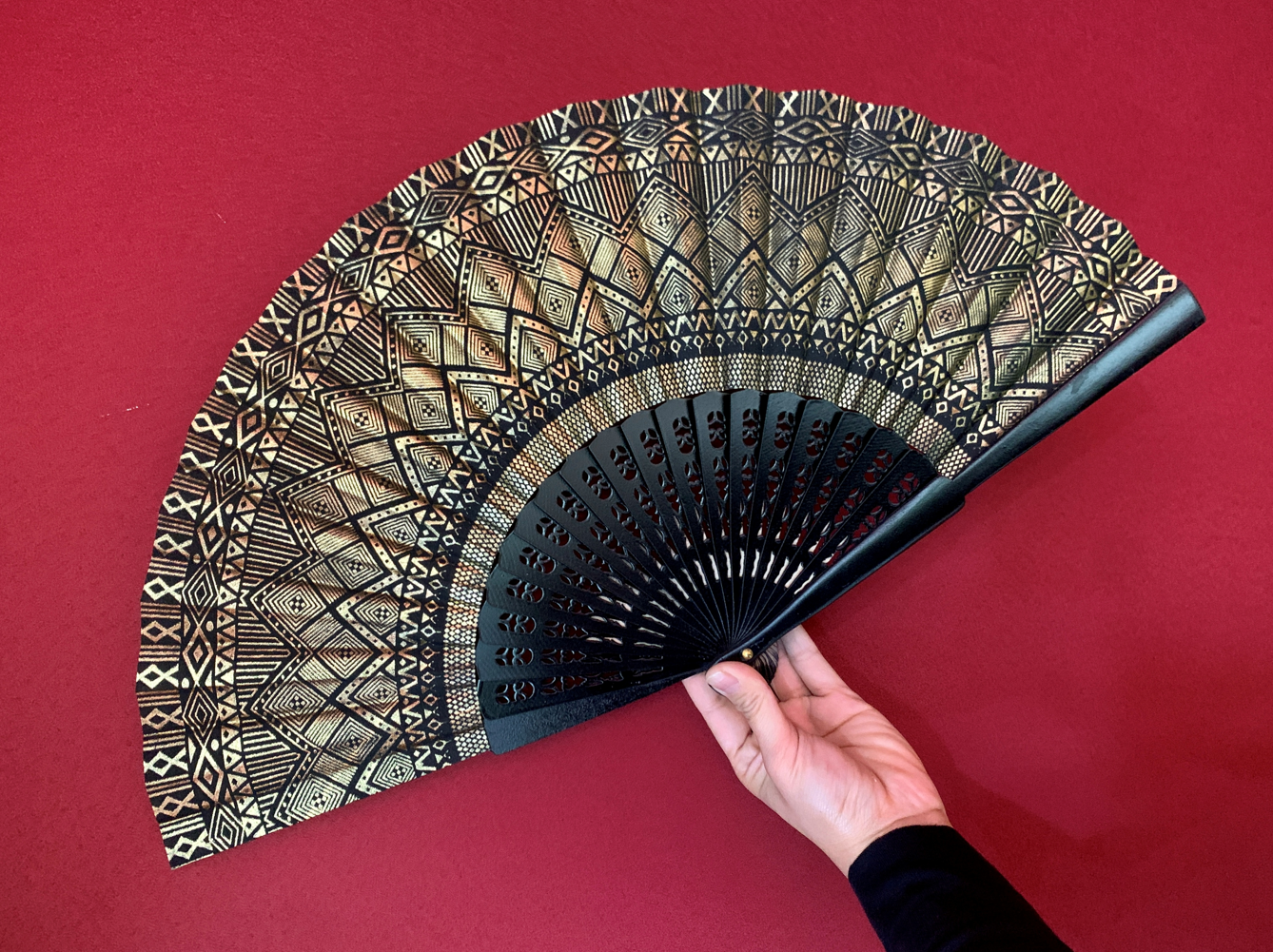 Gorgeous Spanish wooden Assuit hot stamping craft dance Flamenco fans ATS the props