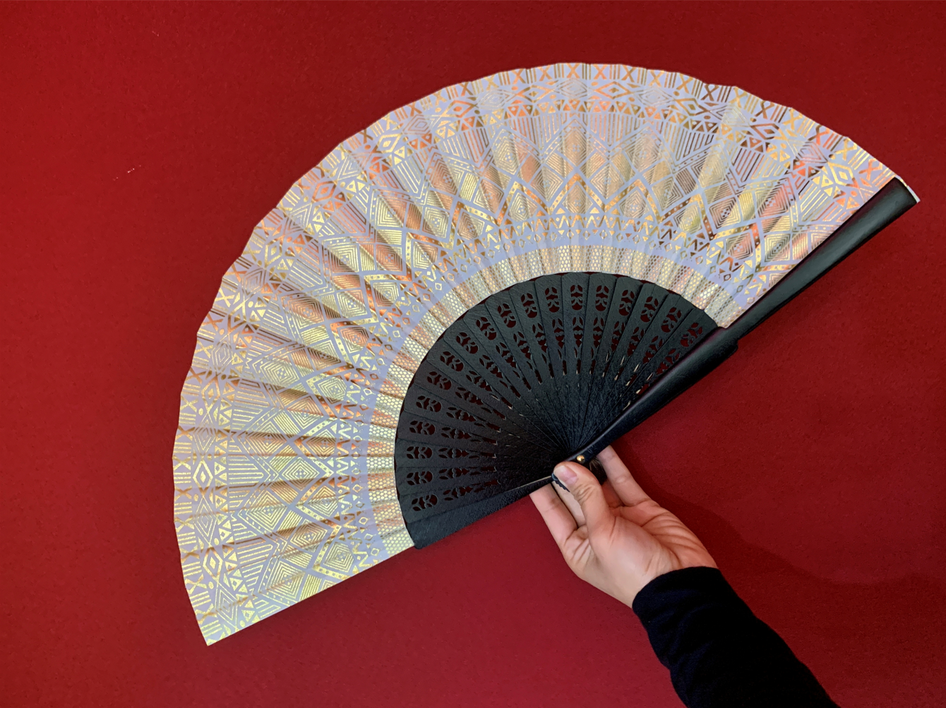 Gorgeous Spanish wooden Assuit hot stamping craft dance Flamenco fans ATS the props