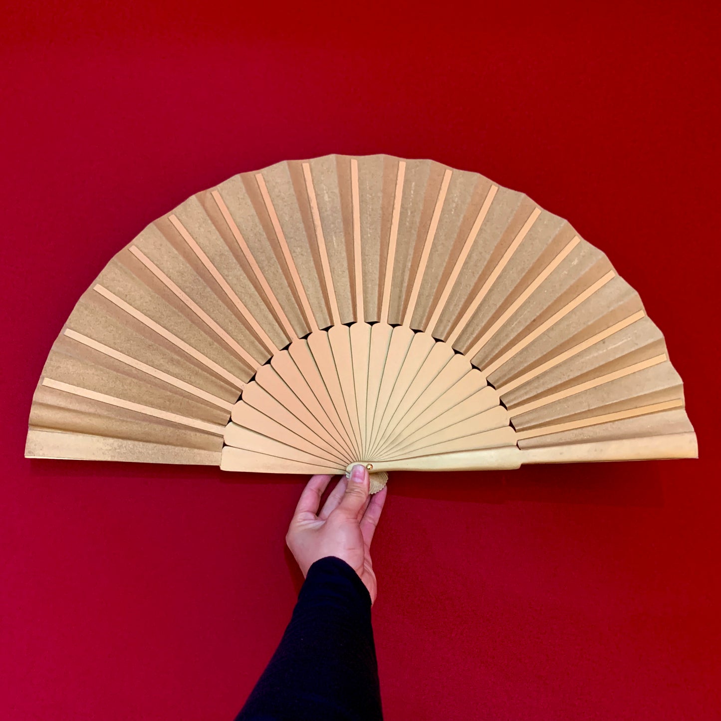 Pure Color Bling Bling Gold Spanish wooden Fan Flamenco dance Fan