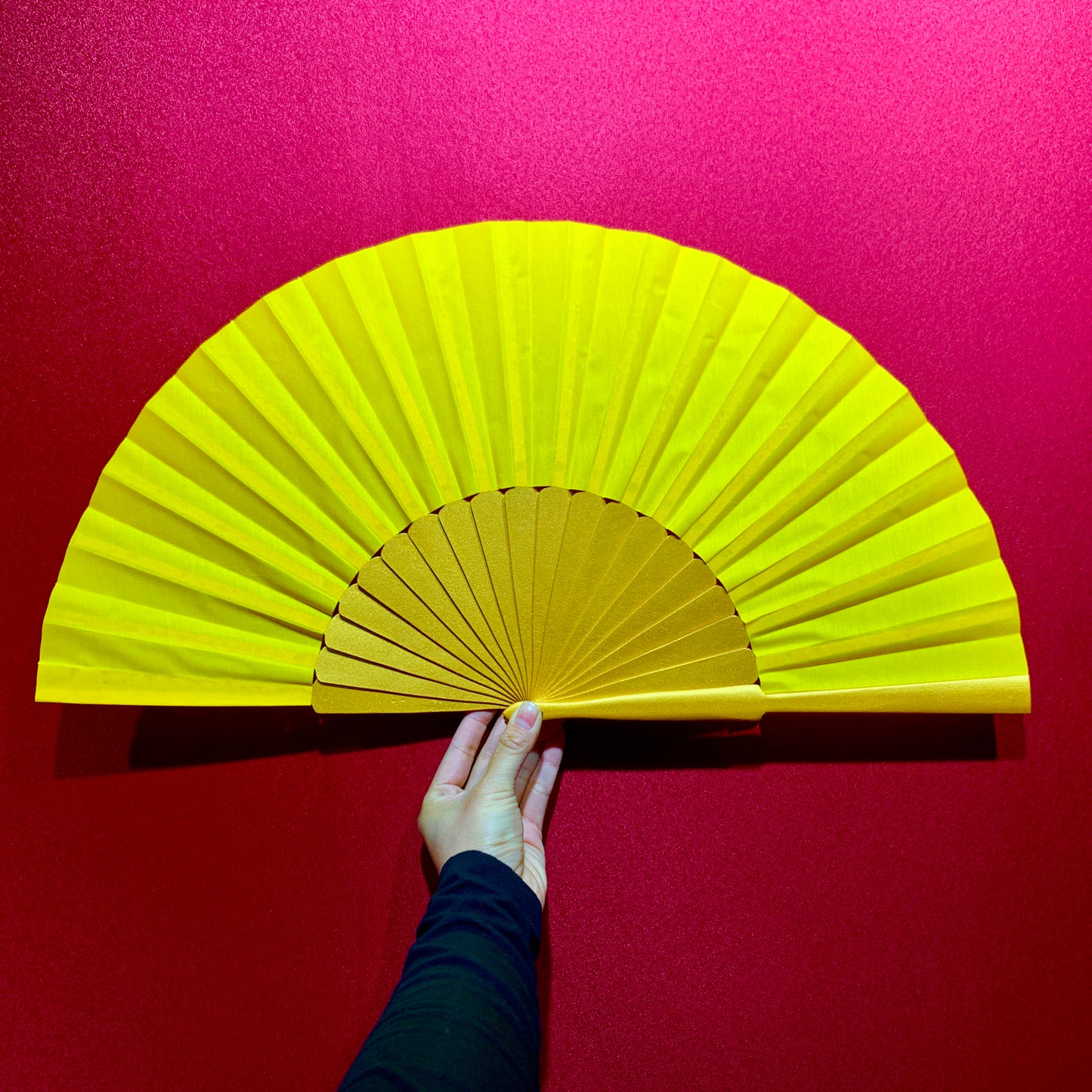 Pure Color Bling Bling Gold Spanish wooden Fan Flamenco dance Fan
