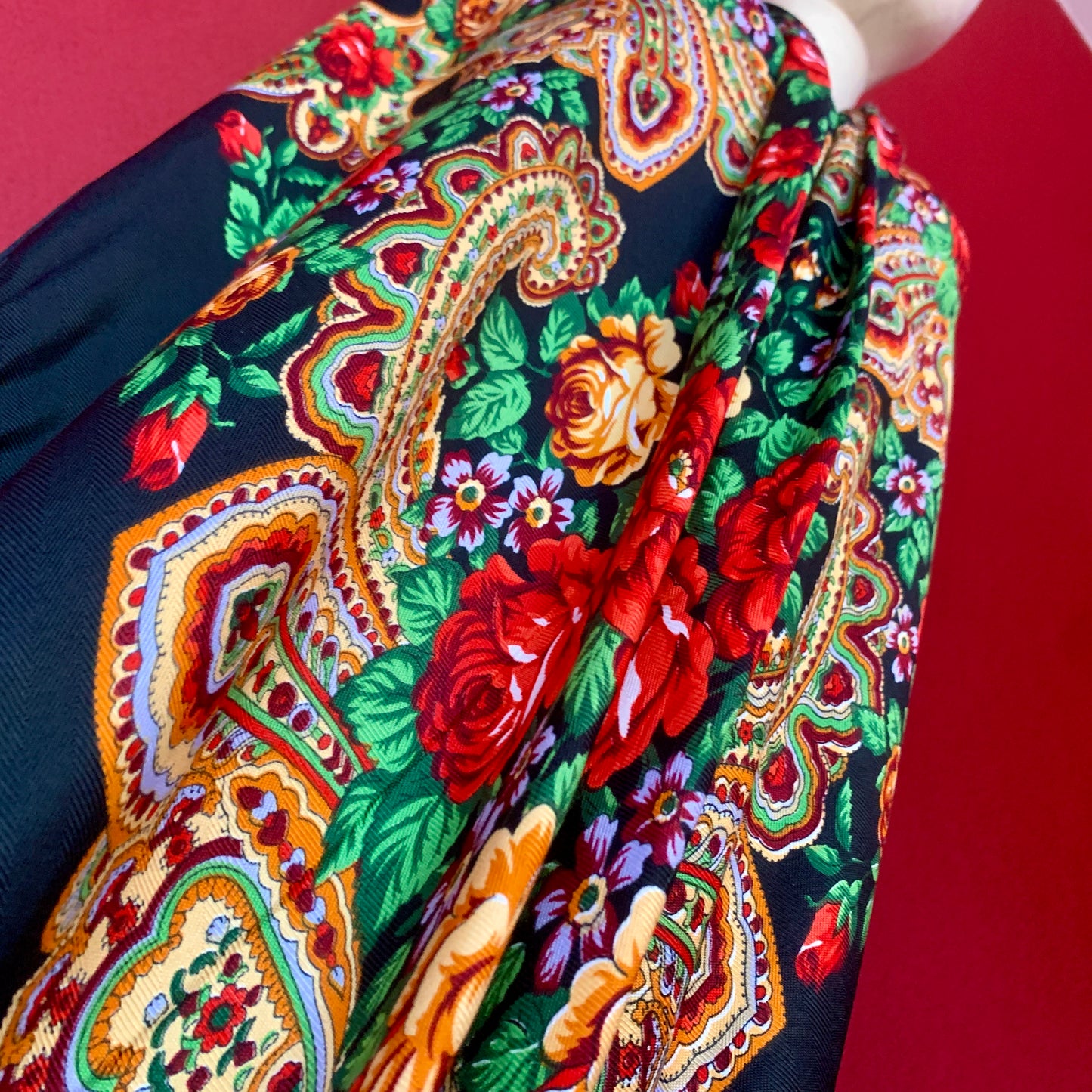 240cm/94.5‘’ OverSize Gorgeous Classics Big Shawl 50cm/19.7''Floral tassel Ukrainian national style Flamenco Manton BellyDance ATS Prop