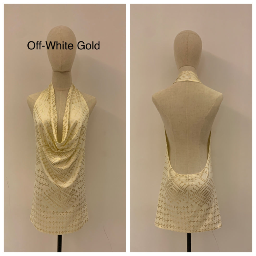 Dress with bare back Faux Assuit foil print