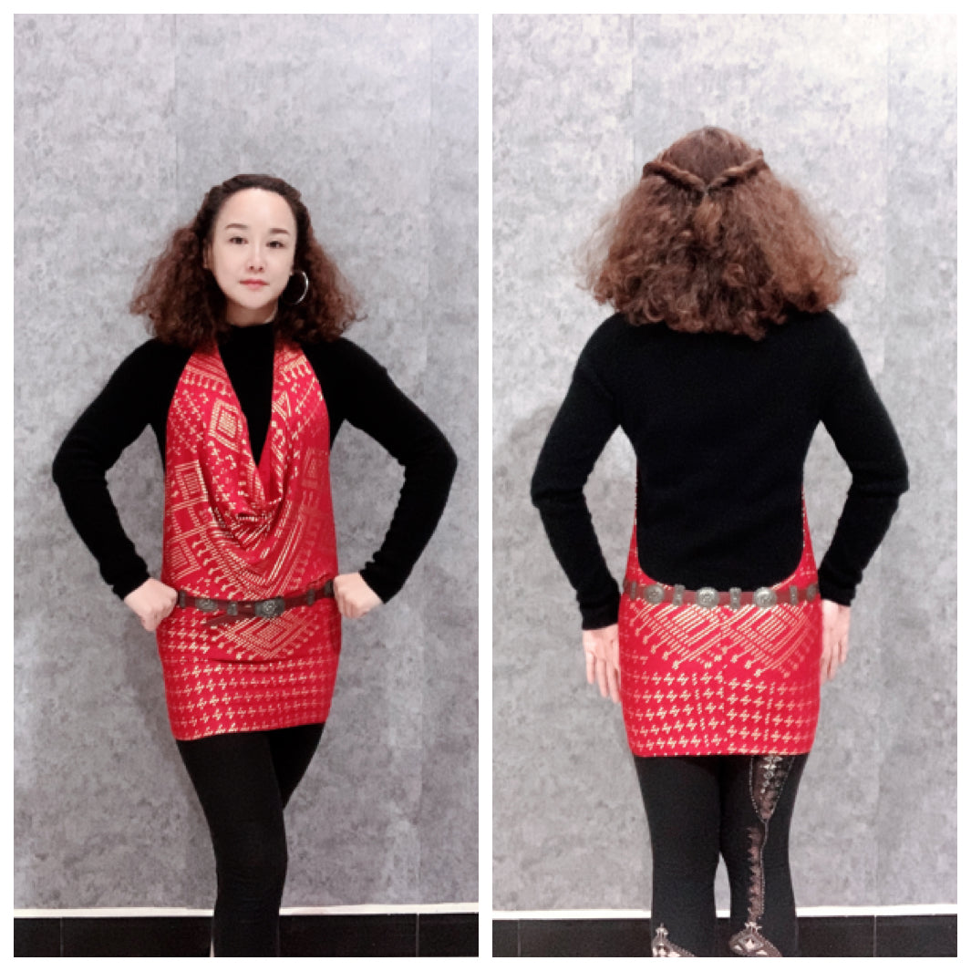 Dress with bare back Faux Assuit foil print