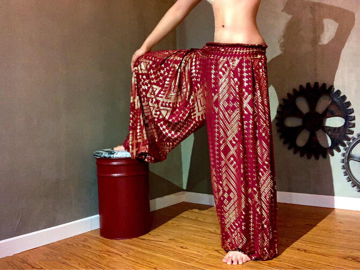 Modern Modal Royan Faux Assuit foil print Bloomers Tribal Fusion Knickerbockers ATS Pants Yoga