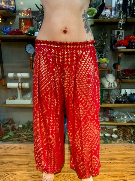 Modern Modal Royan Faux Assuit foil print Bloomers Tribal Fusion Knickerbockers ATS Pants Yoga