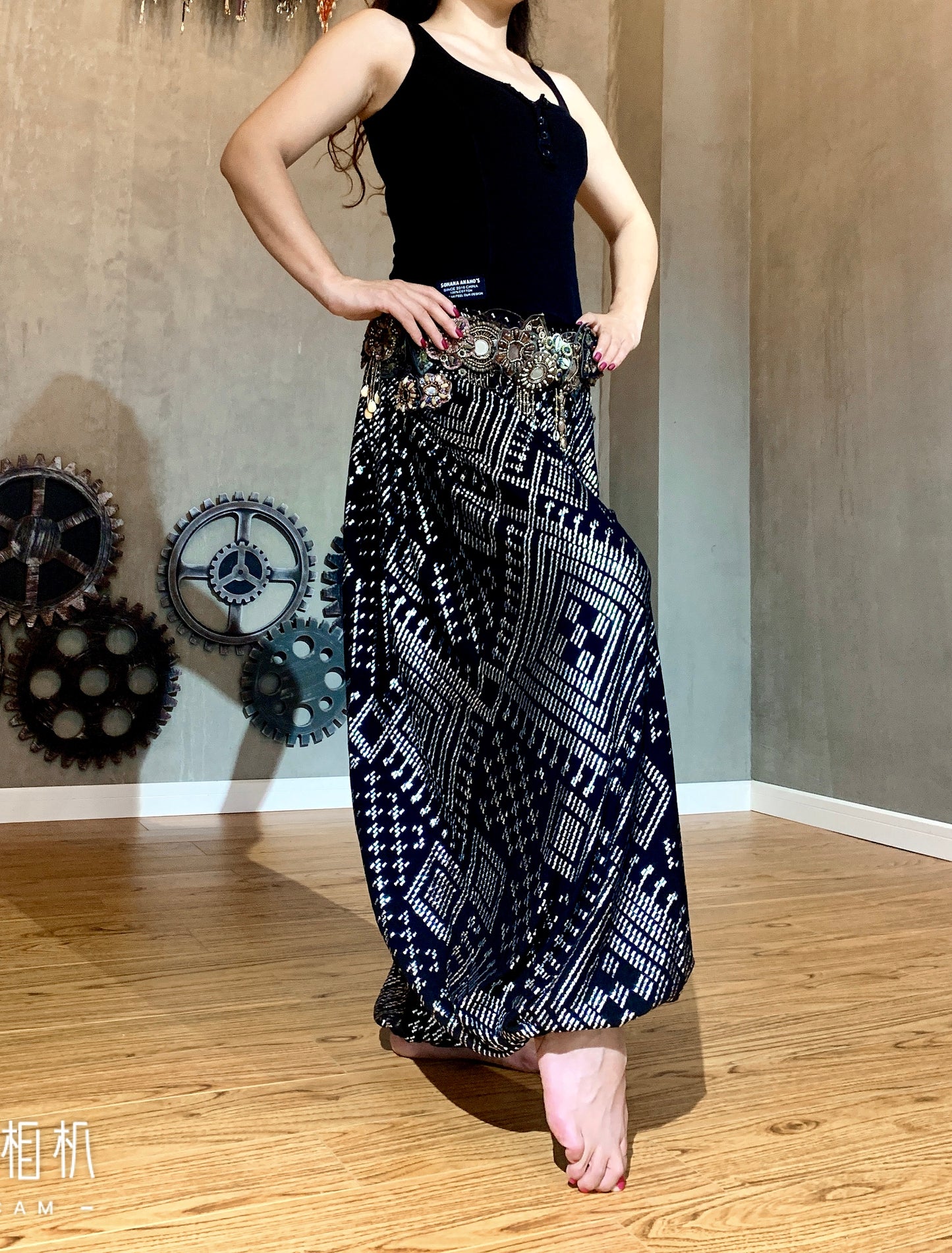 Modern Modal Royan Faux Assuit foil print Bloomers Tribal Fusion Knickerbockers ATS Pants Yoga