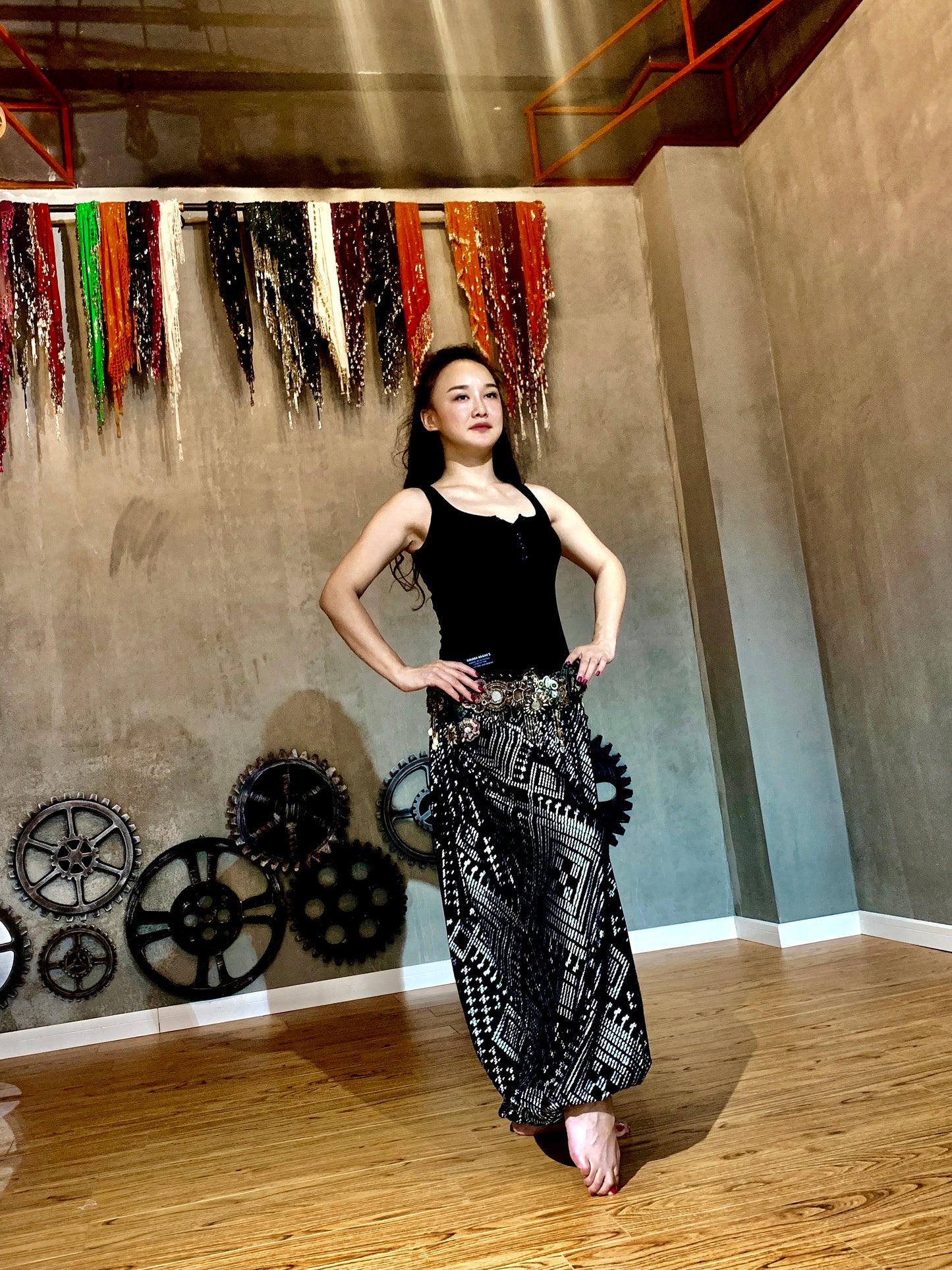 Modern Modal Royan Faux Assuit foil print Bloomers Tribal Fusion Knickerbockers ATS Pants Yoga