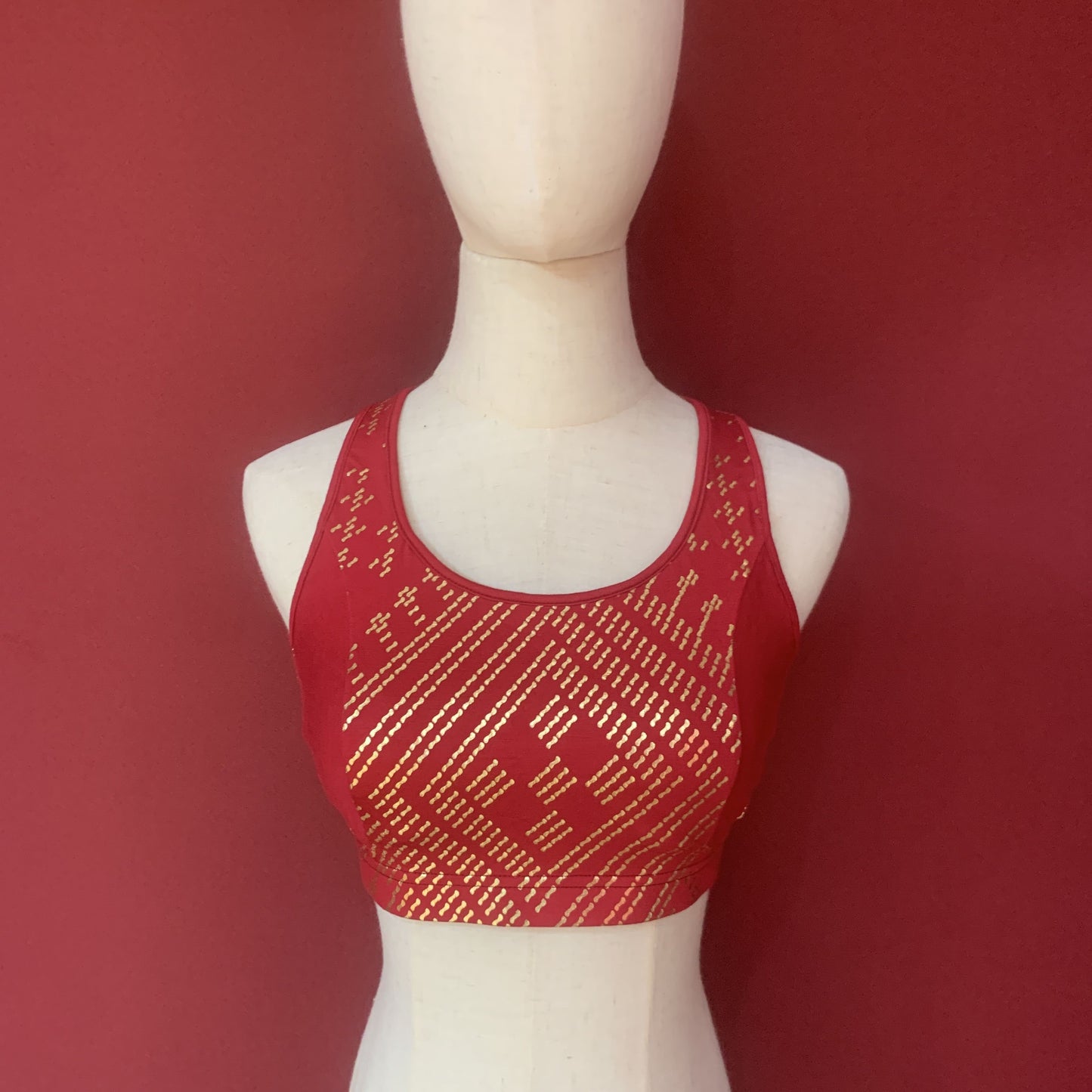 Tribal Fashions ATS choli Assuit The Elastic Rayon Faux Assuit Foil Print vest